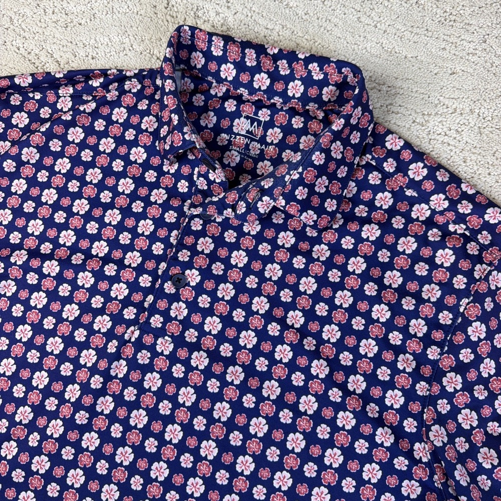 Men's Mizzen + Main Small Floral Short Sleeve Polo Shirt Golf